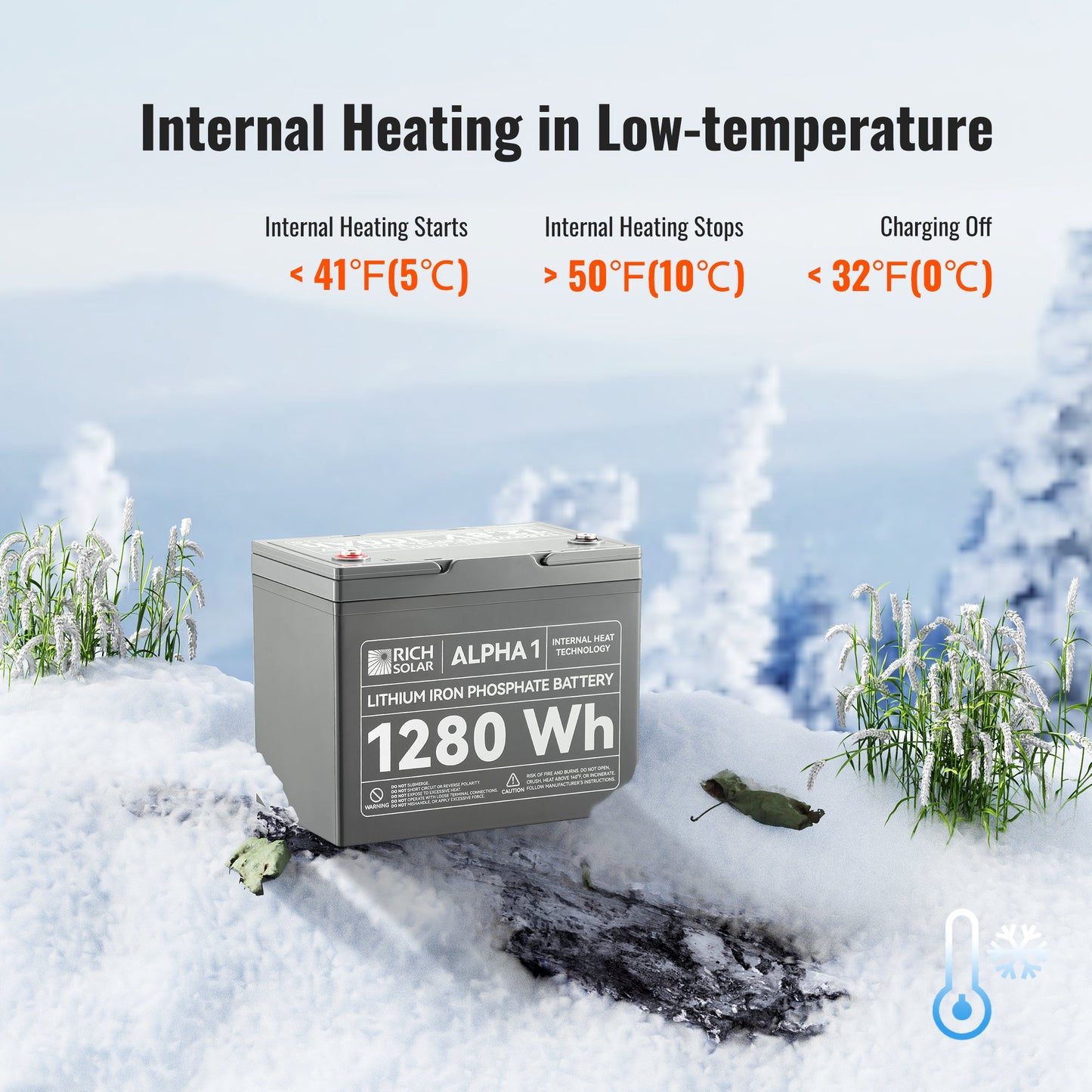 RICH SOLAR ALPHA 1 12V 100Ah LiFePO4 Battery product image 6