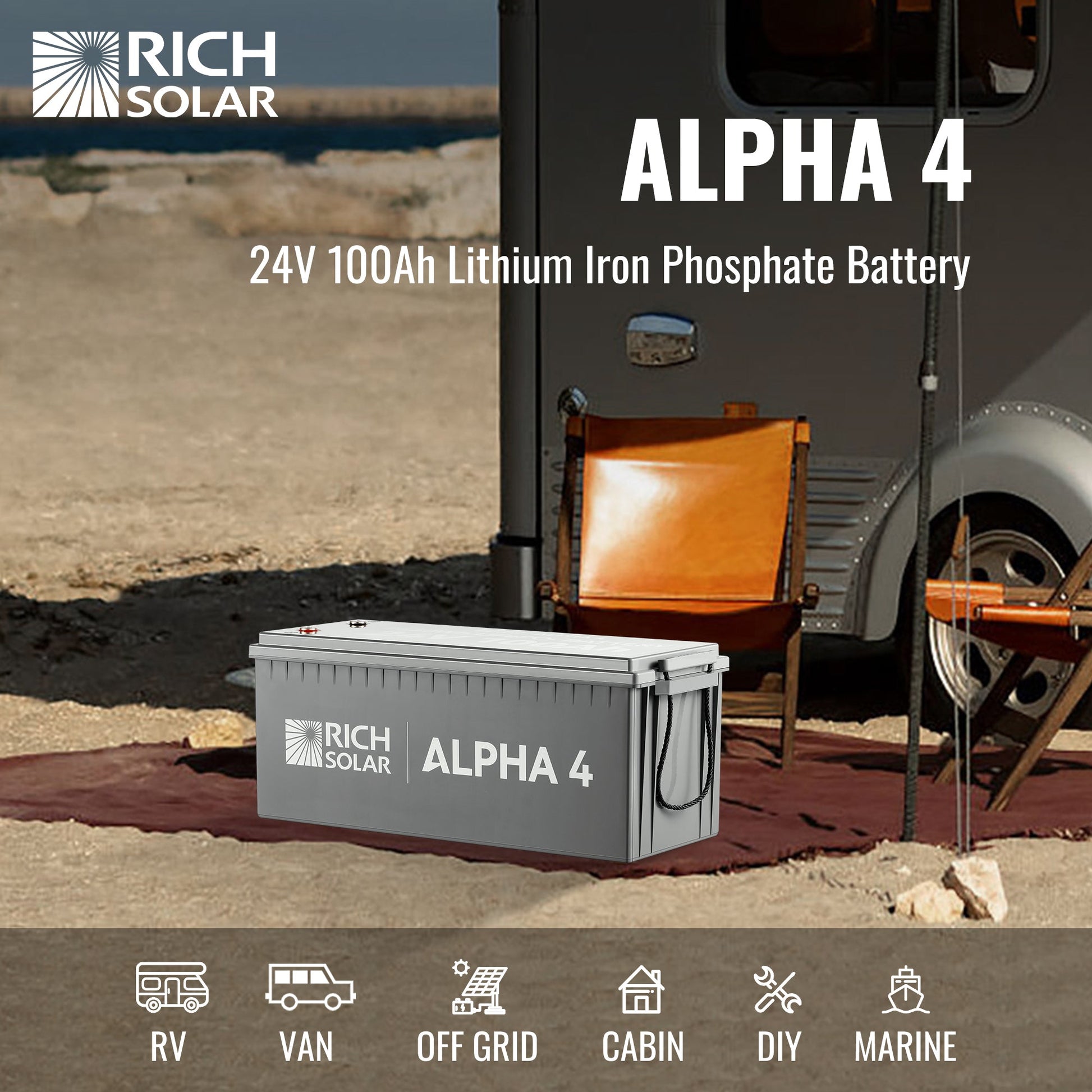 RICH SOLAR ALPHA 4 24V 100Ah LiFePO4 Battery product image 4