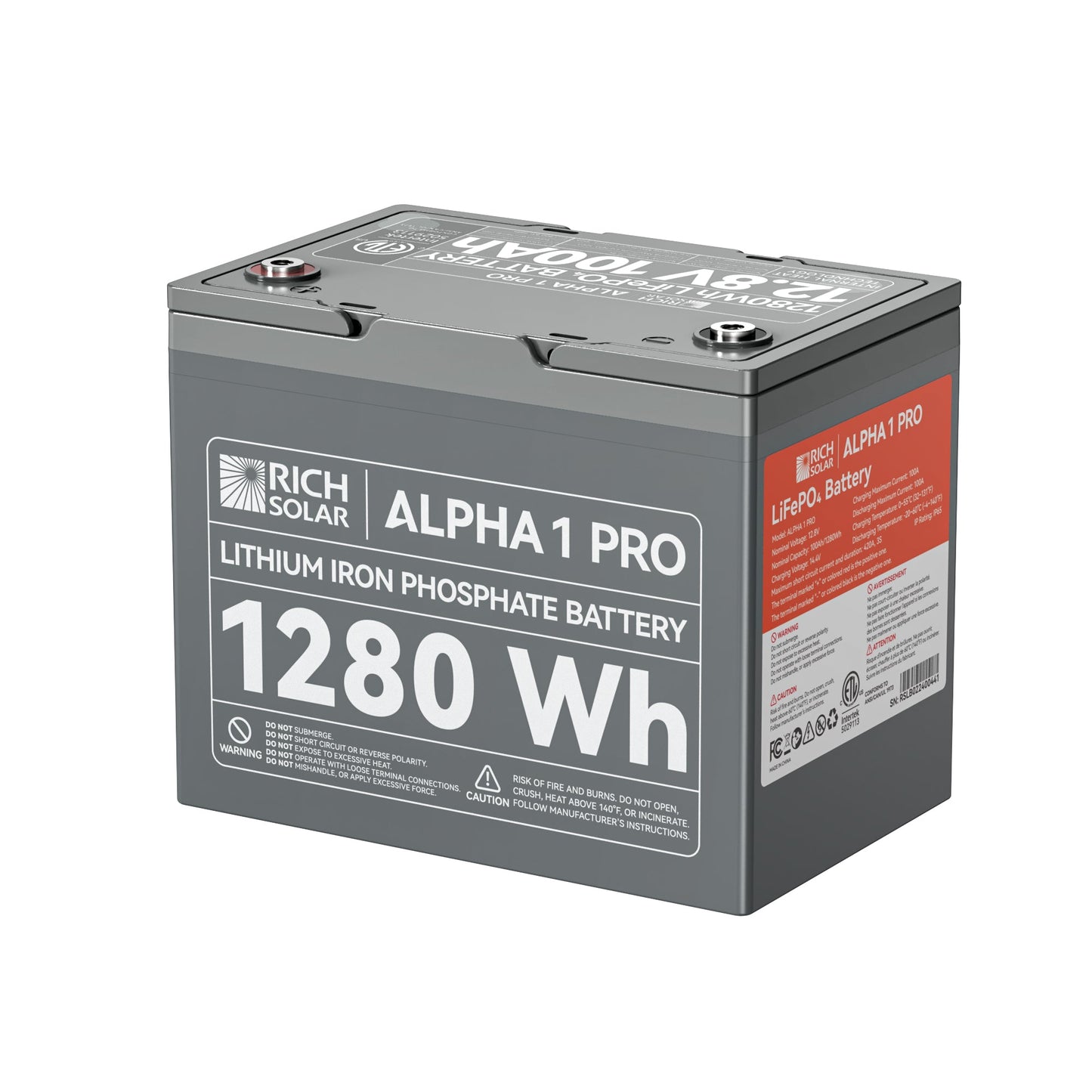 RICH SOLAR ALPHA 1 PRO 12V 100Ah LiFePO4 Battery product image 2