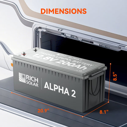 RICH SOLAR ALPHA 2 12V 200Ah LiFePO4 Battery product image 4