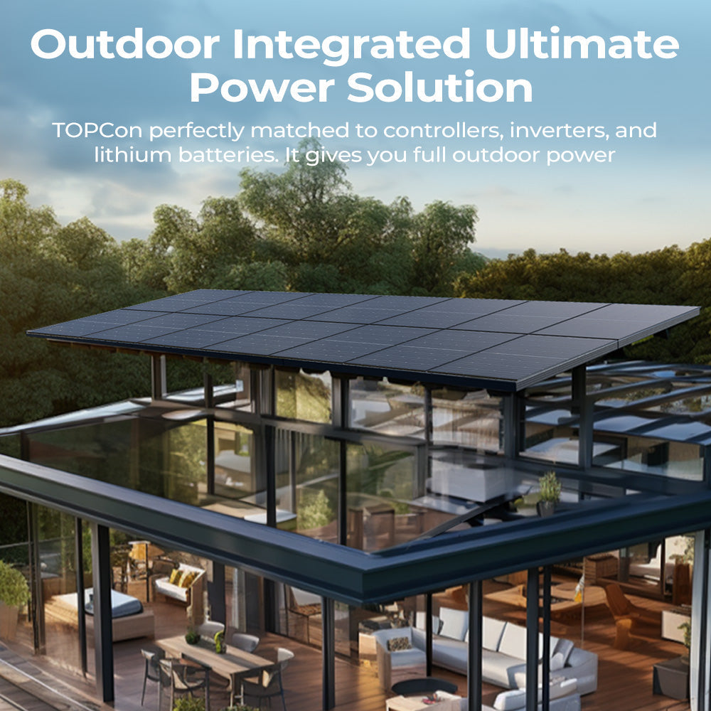 Solar panels on a modern house roof