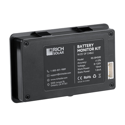 RICH SOLAR 500 Amp Battery Monitor with Shunt 8~120V 500A Battery Monitor with Shunt product image 5