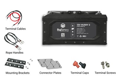 BigBattery HUSKY 2 12.8V 400Ah 5.12kWh Heated LiFePO4 Battery — 1 Battery with Inverter Communications — product detail view