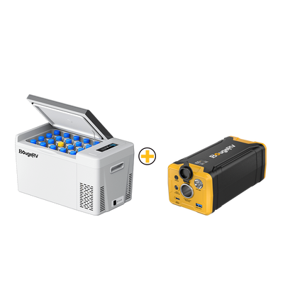BougeRV portable car fridge with battery