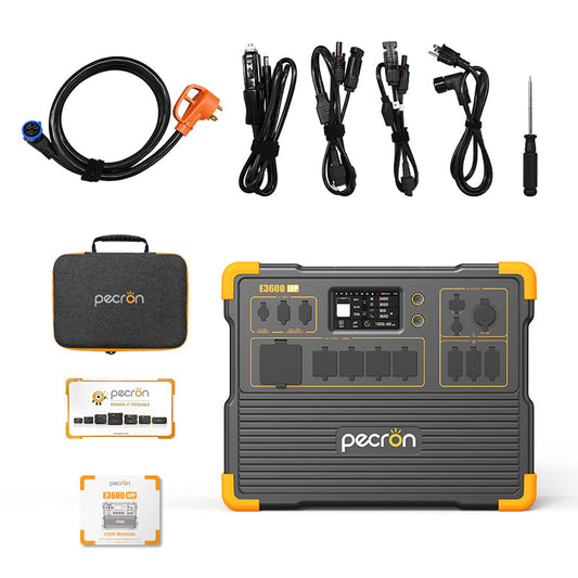 PECRON E3600LFP power station and included accessories