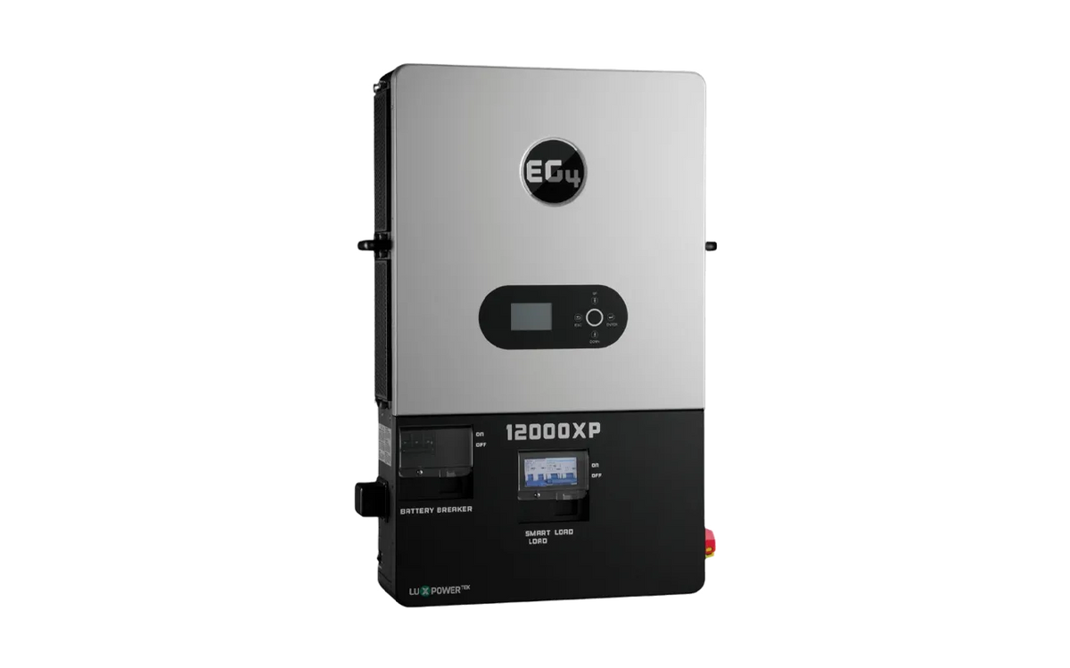 EG4 12000XP V2 inverter — right angled view; single component detail