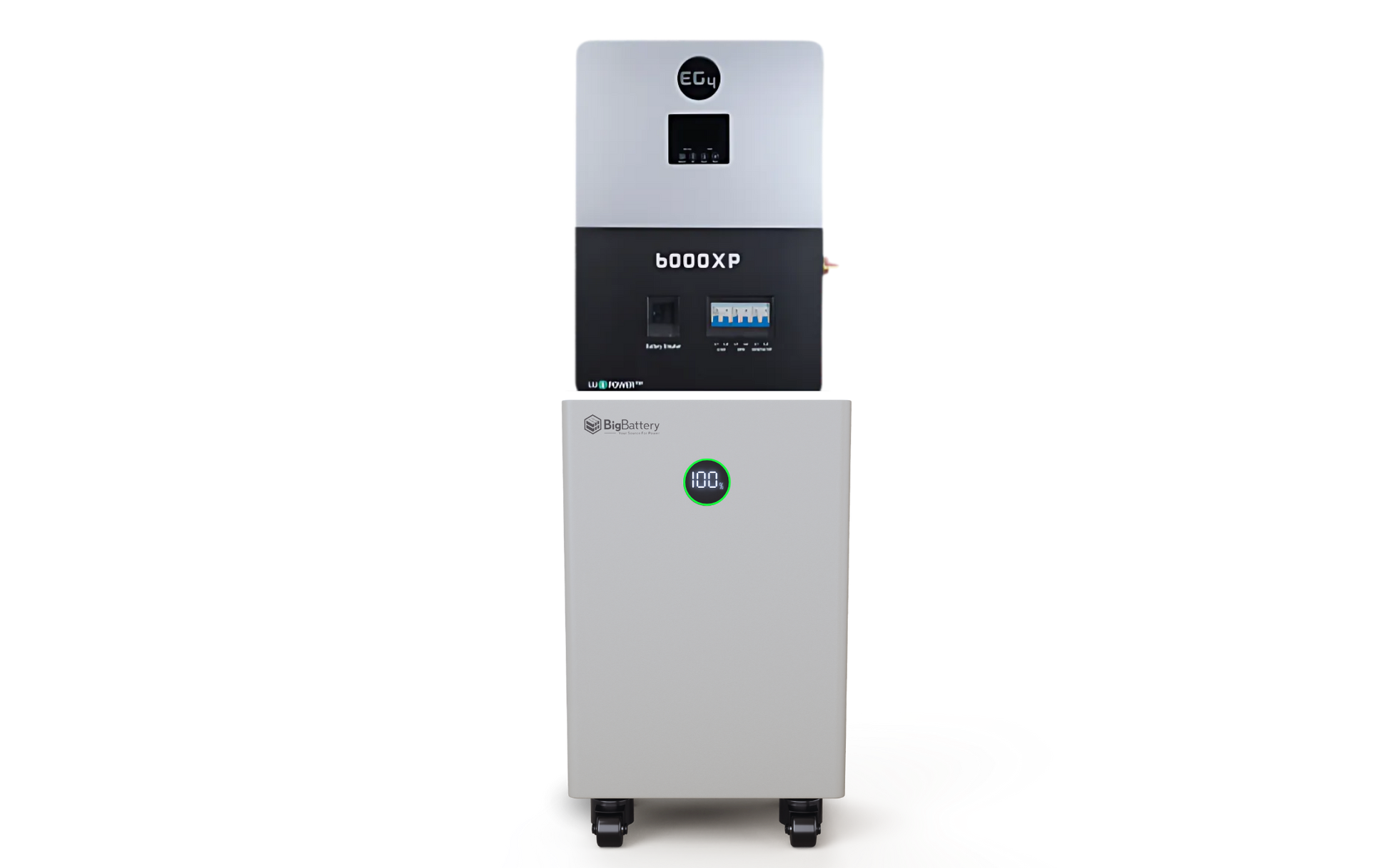 BigBattery NEXUS 42.9kWh Off-Grid Battery & Inverter Kit — 3 NEXUS Batteries + 1 EG4 6000XP Split-Phase Off-Grid Inverter — product detail view