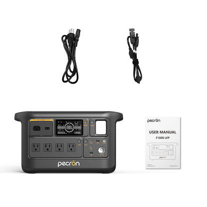 PECRON F1000LFP power station and included accessories