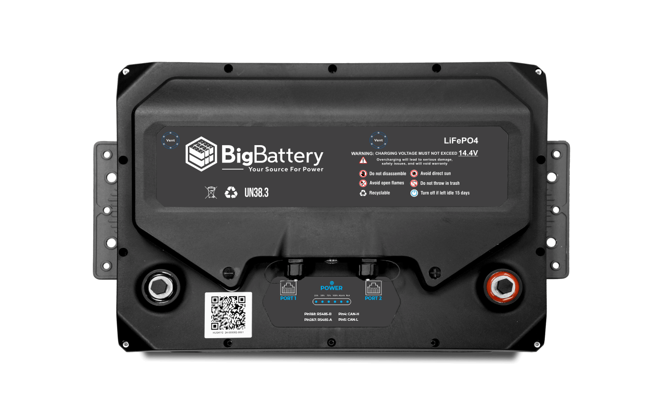 BigBattery HUSKY 2 12.8V 400Ah 5.12kWh Heated LiFePO4 Battery — 1 Battery with Inverter Communications — product detail view