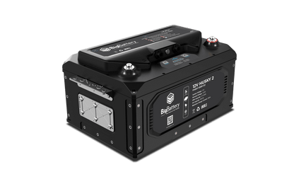 BigBattery HUSKY 2 12.8V 400Ah 5.12kWh Heated LiFePO4 Battery — 1 Battery with Inverter Communications — side product view
