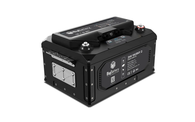BigBattery HUSKY 2 25.6V 200Ah 5.12kWh Heated LiFePO4 Battery — 1 Battery with Inverter Communications