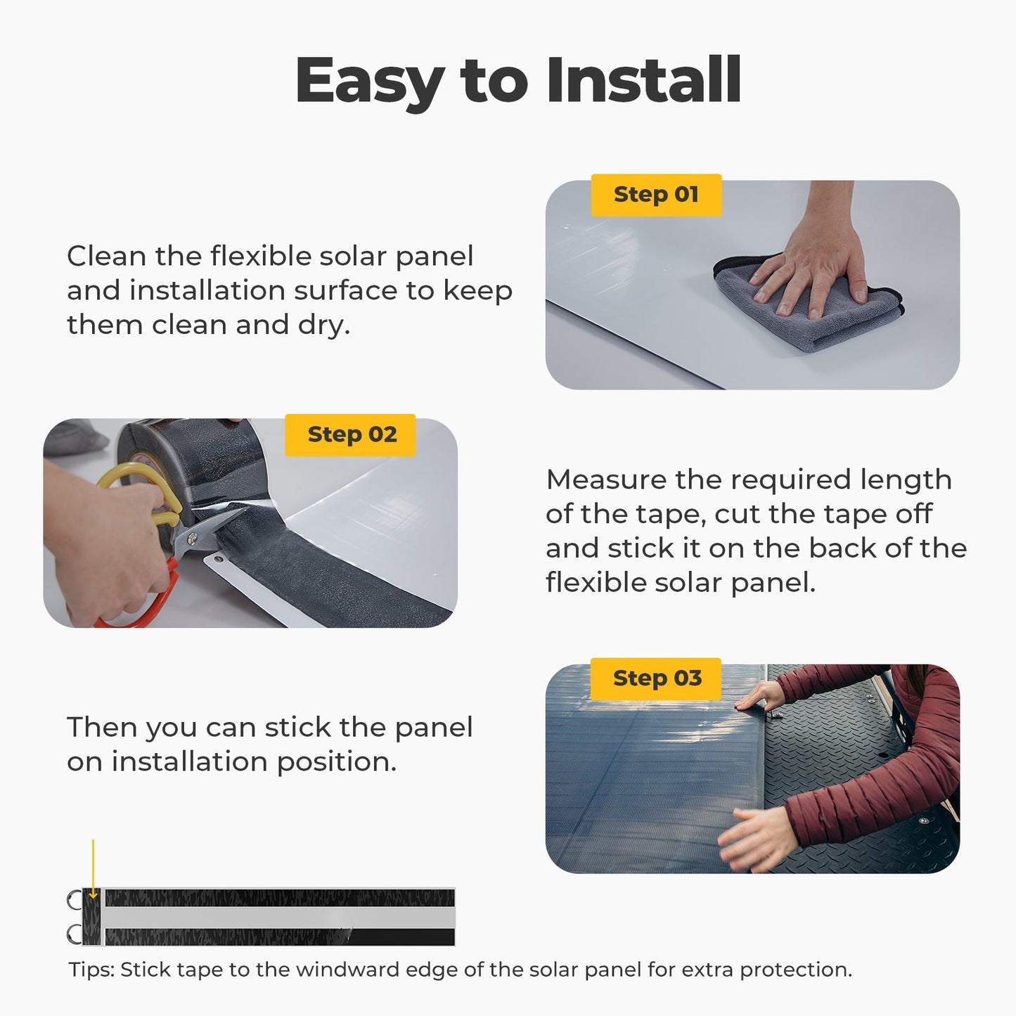 BougeRV Flexible Solar Panel Waterproof Butyl Rubber Tape — image 4