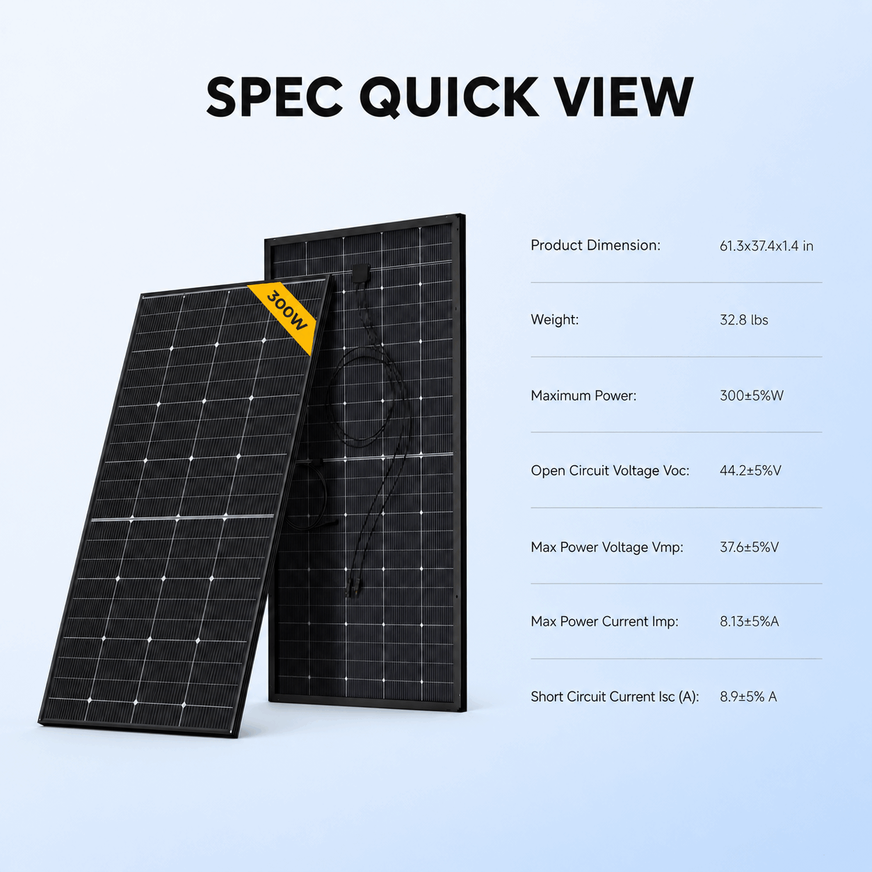 BougeRV 300 Watt N-Type Rigid Bifacial 16BB Mono Solar Panel — image 3