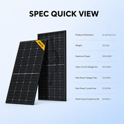 BougeRV 300 Watt N-Type Rigid Bifacial 16BB Mono Solar Panel — image 3