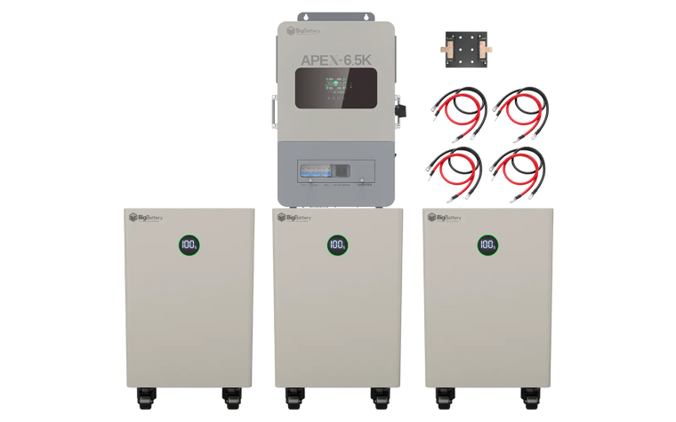 BigBattery NEXUS 2 48kWh Off-Grid Kit — 3 Batteries + 1 APEX 6.5K Inverter