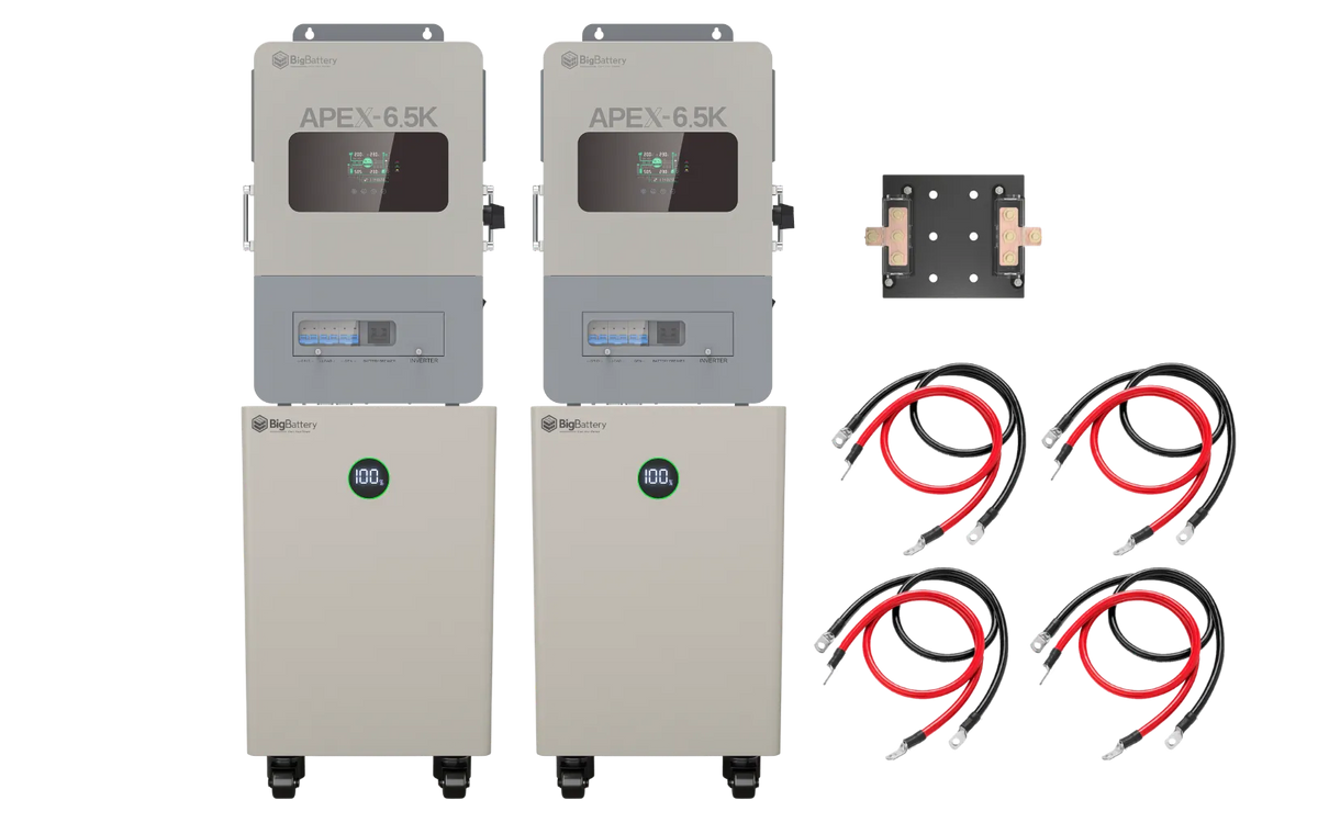 BigBattery NEXUS 2 32kWh Off-Grid Kit — 2 Batteries + 2 APEX 6.5K Inverters — main product view