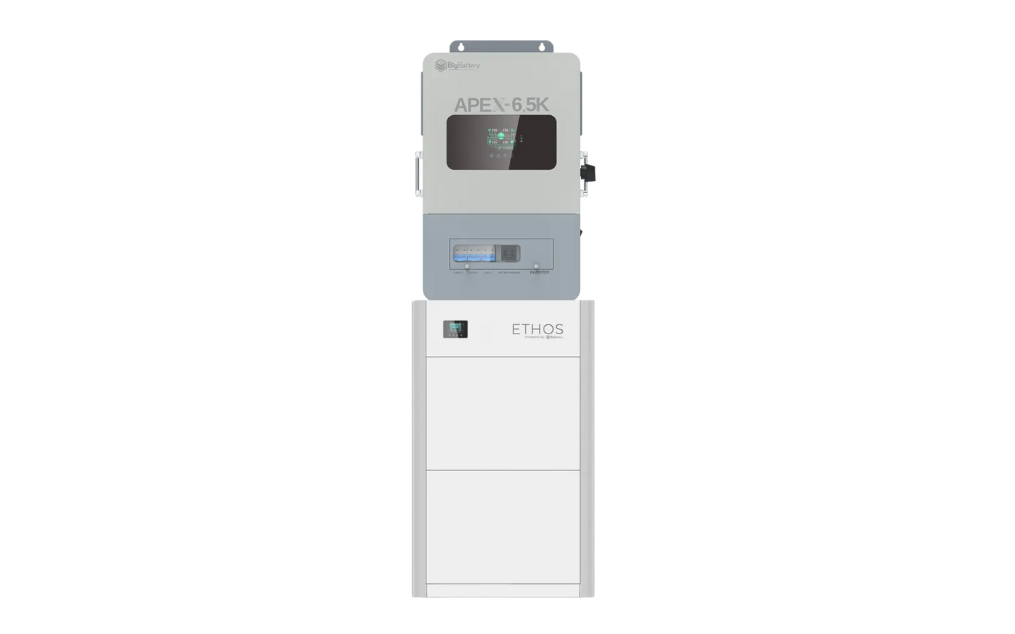 BigBattery ETHOS 15.36kWh Off-Grid Battery & Inverter Kit — 3 ETHOS Batteries + 1 APEX-6.5K Split-Phase Inverter — product detail view