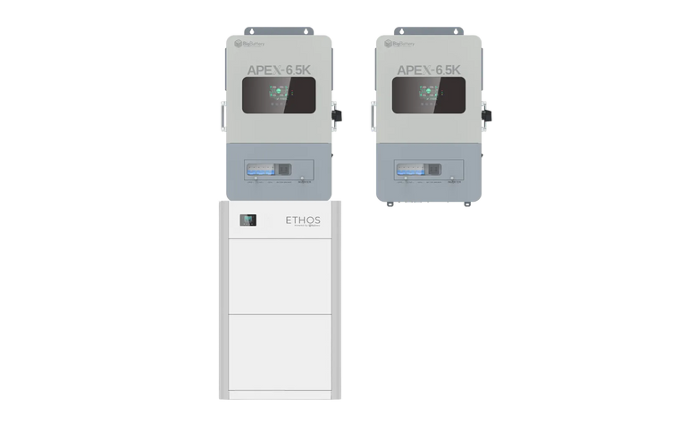 BigBattery ETHOS 10.24kWh Off-Grid Battery & Inverter Kit — 2 ETHOS Batteries + 2 APEX-6.5K Split-Phase Inverters