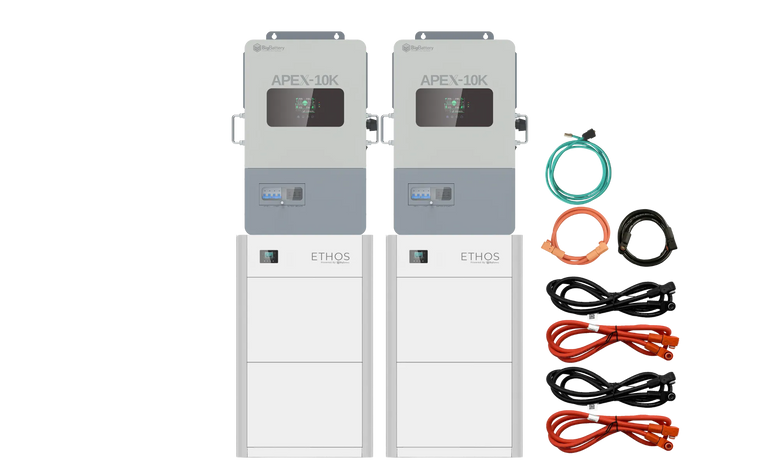 BigBattery ETHOS 20.48kWh Off-Grid Battery & Inverter Kit — 4 ETHOS Batteries + 2 APEX-10K Split-Phase Inverters