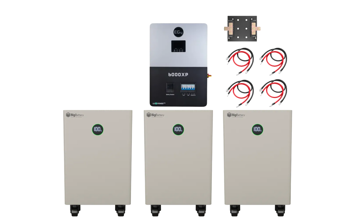 BigBattery NEXUS 2 48kWh Off-Grid Kit — 3 Batteries + 1 EG4 6000XP Inverter — main product view