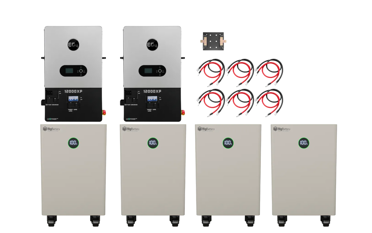 BigBattery NEXUS 2 64kWh Off-Grid Kit — 4 Batteries + 2 EG4 12000XP Inverters — main product view