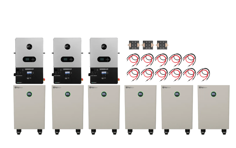 BigBattery NEXUS 2 96kWh Off-Grid Kit — 6 Batteries + 3 EG4 12000XP Inverters