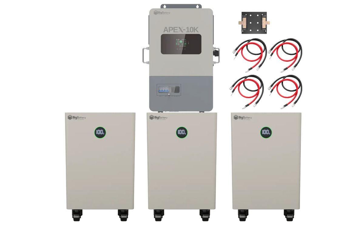 BigBattery NEXUS 2 48kWh Off-Grid Kit — 3 Batteries + 1 APEX-10K Inverter — main product view