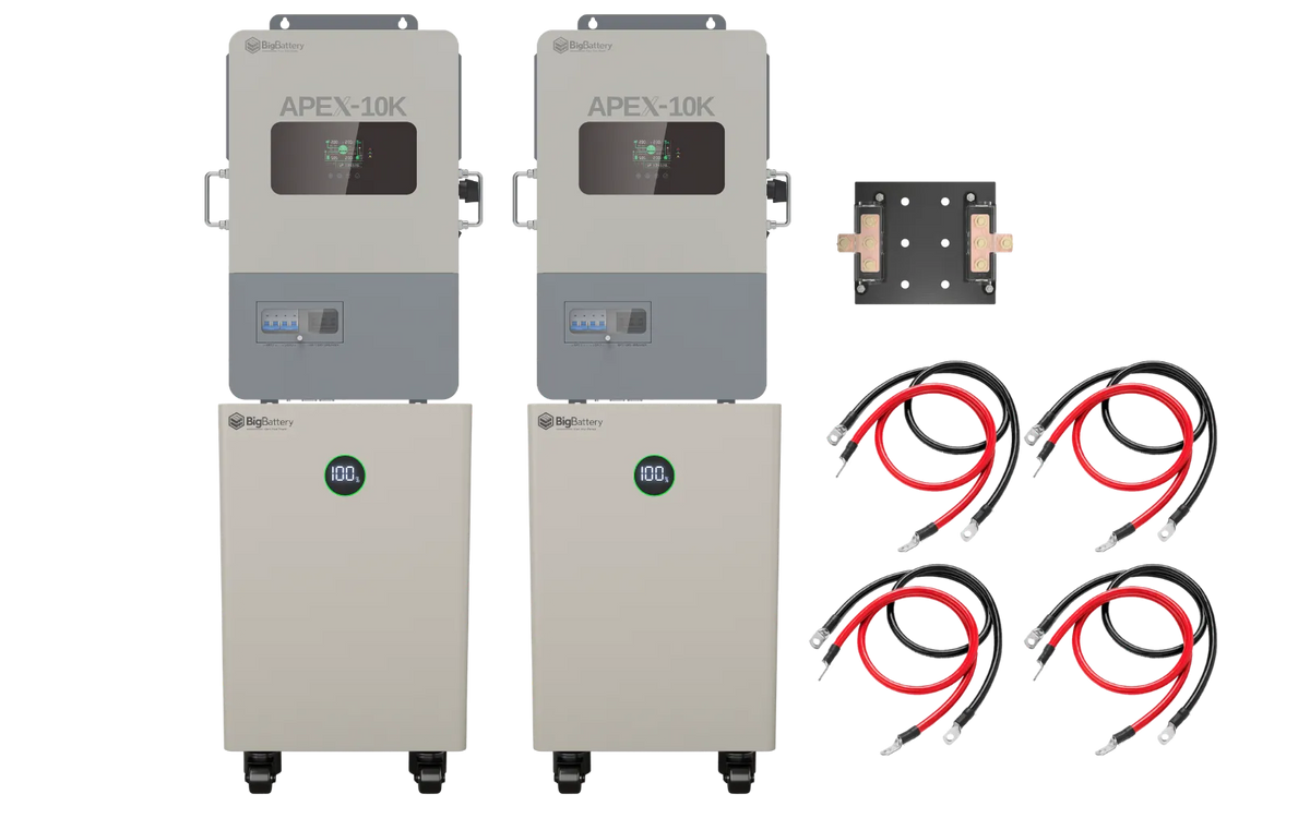 BigBattery NEXUS 2 32kWh Off-Grid Kit — 2 Batteries + 2 APEX-10K Inverters — main product view