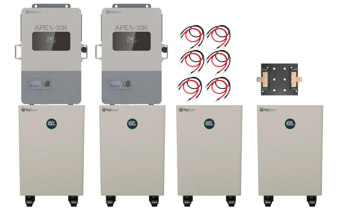 BigBattery NEXUS 2 64kWh Off-Grid Kit — 4 Batteries + 2 APEX-10K Inverters — main product view