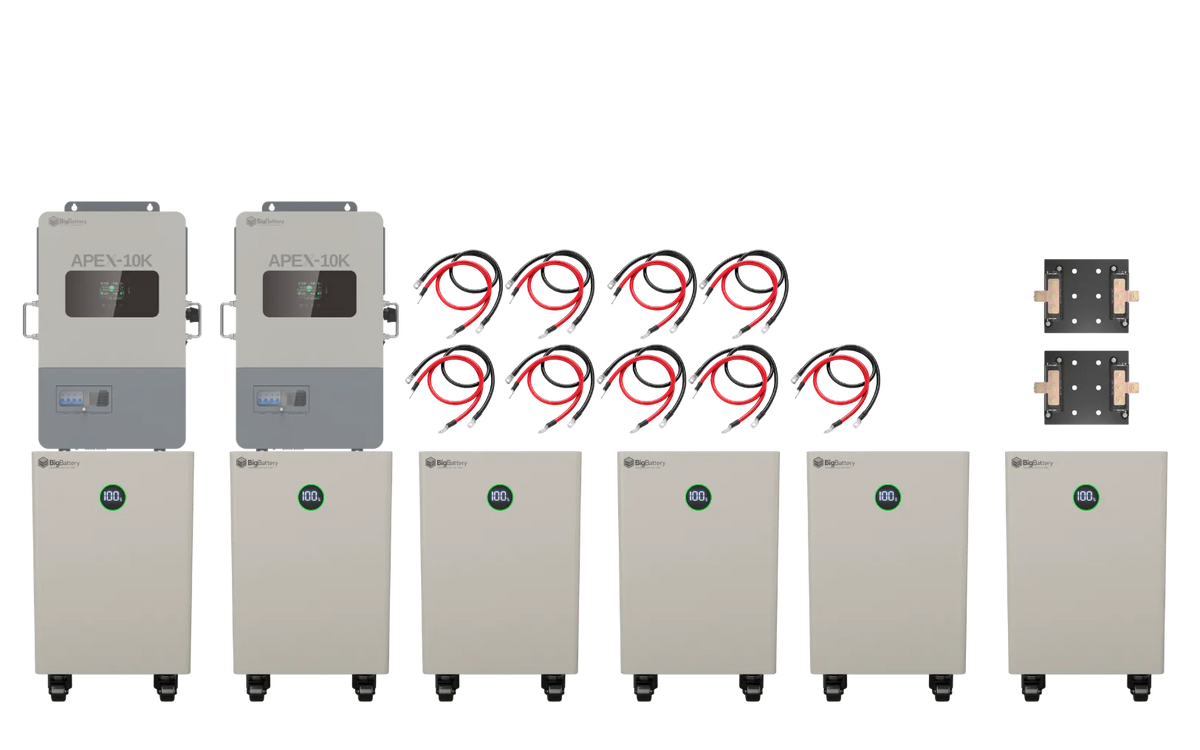BigBattery NEXUS 2 96kWh Off-Grid Kit — 6 Batteries + 2 APEX-10K Inverters — main product view