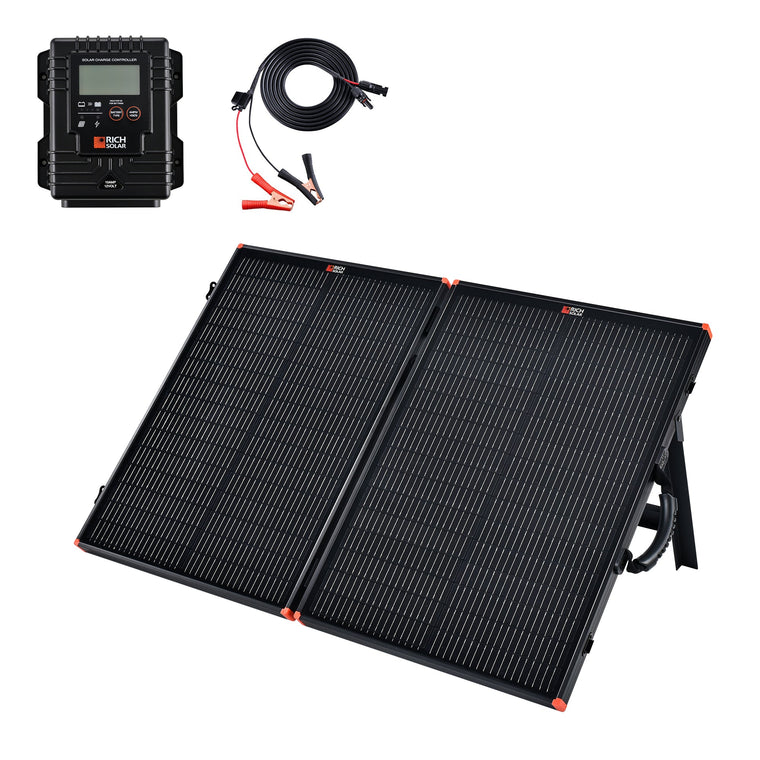 RICH SOLAR MEGA 100 Portable Briefcase Charging Kit 100W Portable Solar Panel