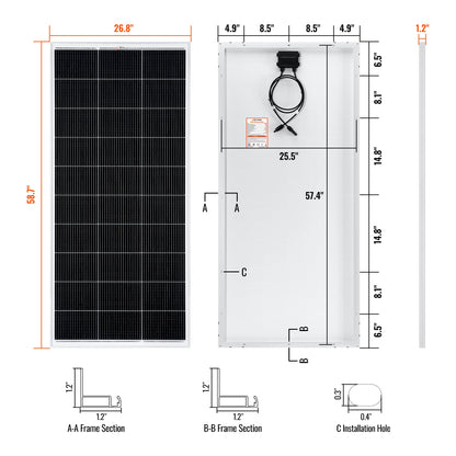 RICH SOLAR MEGA 200 200W 12V Solar Panel product image 2