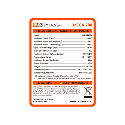 RICH SOLAR MEGA 200 Portable Briefcase Solar Panel product image 18