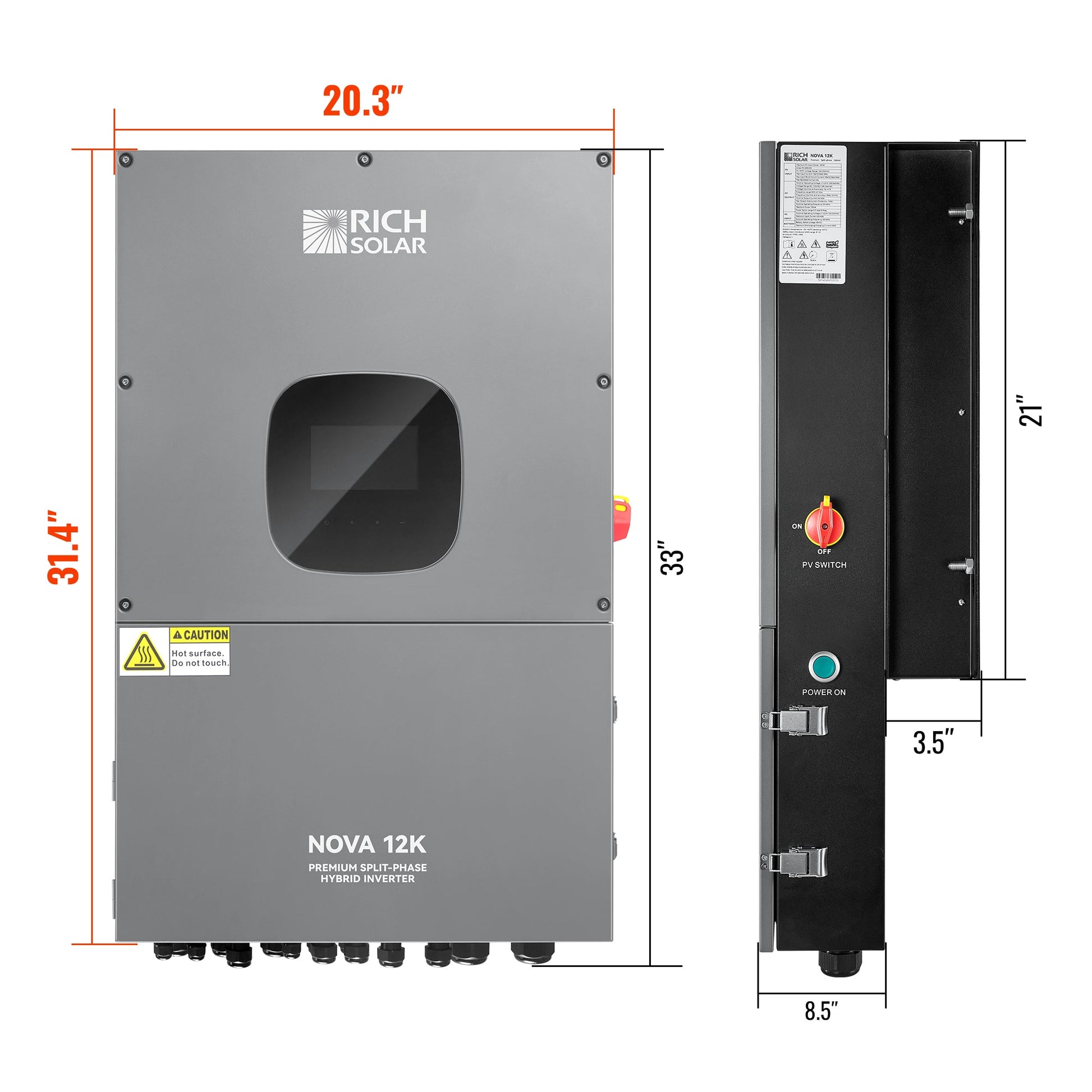 RICH SOLAR NOVA 12K 12000W 48V Split Phase Hybrid Inverter product image 7