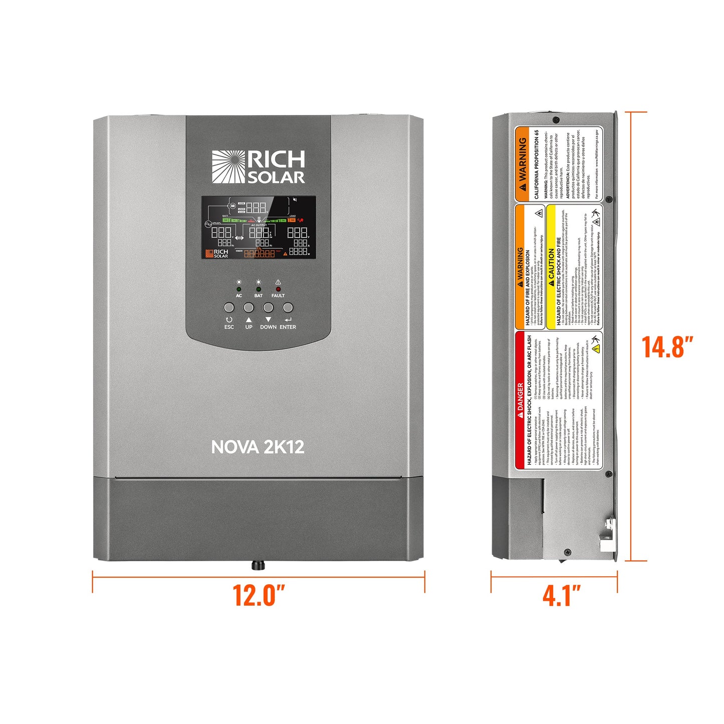 RICH SOLAR NOVA 2K12 2000W 12V Pure Sine Wave Inverter with Built-in Transfer Switch product image 2
