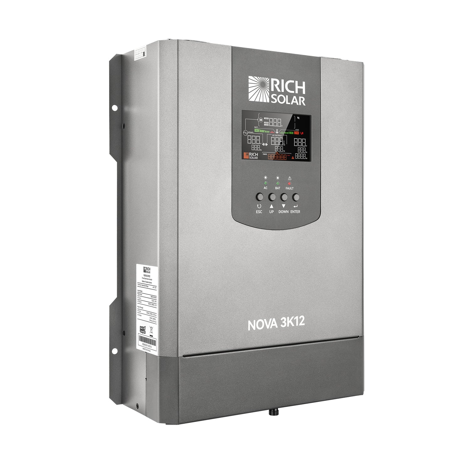 RICH SOLAR NOVA 3K12 3000W 12V Pure Sine Wave Inverter with Built-in Transfer Switch product image 8