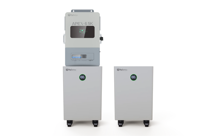 BigBattery NEXUS 28.6kWh Off-Grid Battery & Inverter Kit — 2 NEXUS Batteries + 1 APEX-6.5K Split-Phase Inverter