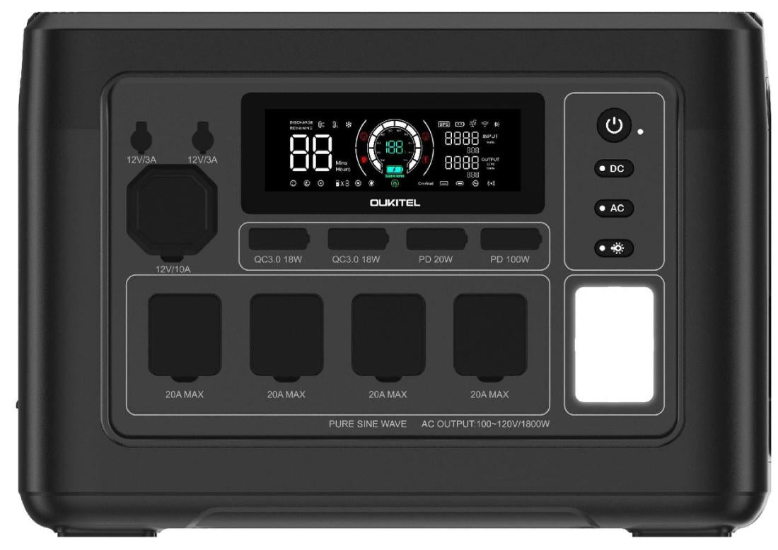 OUKITEL P1000 Plus 1,800W 1,024Wh portable power station