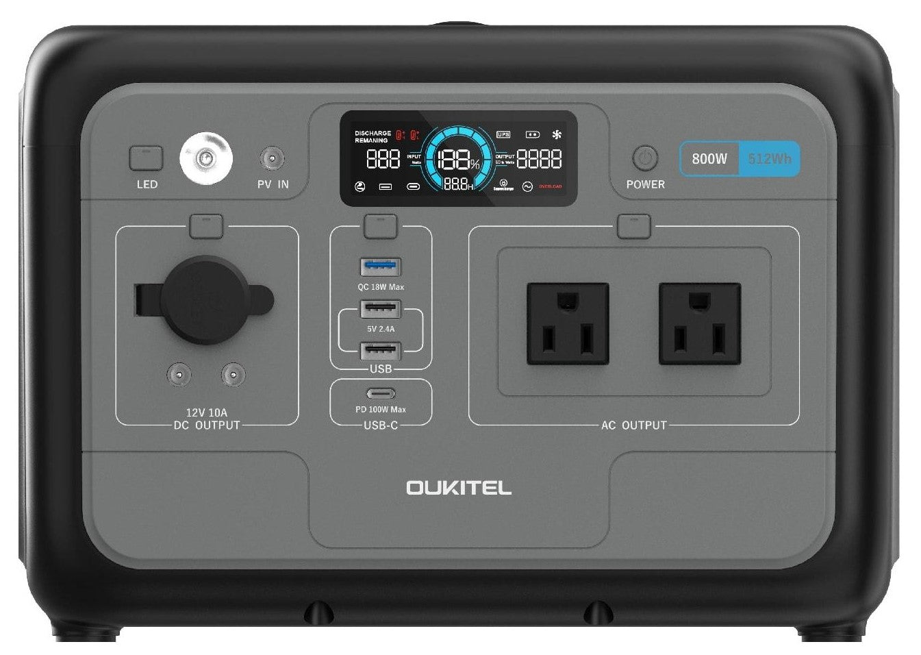 OUKITEL P800 800W 512Wh portable power station
