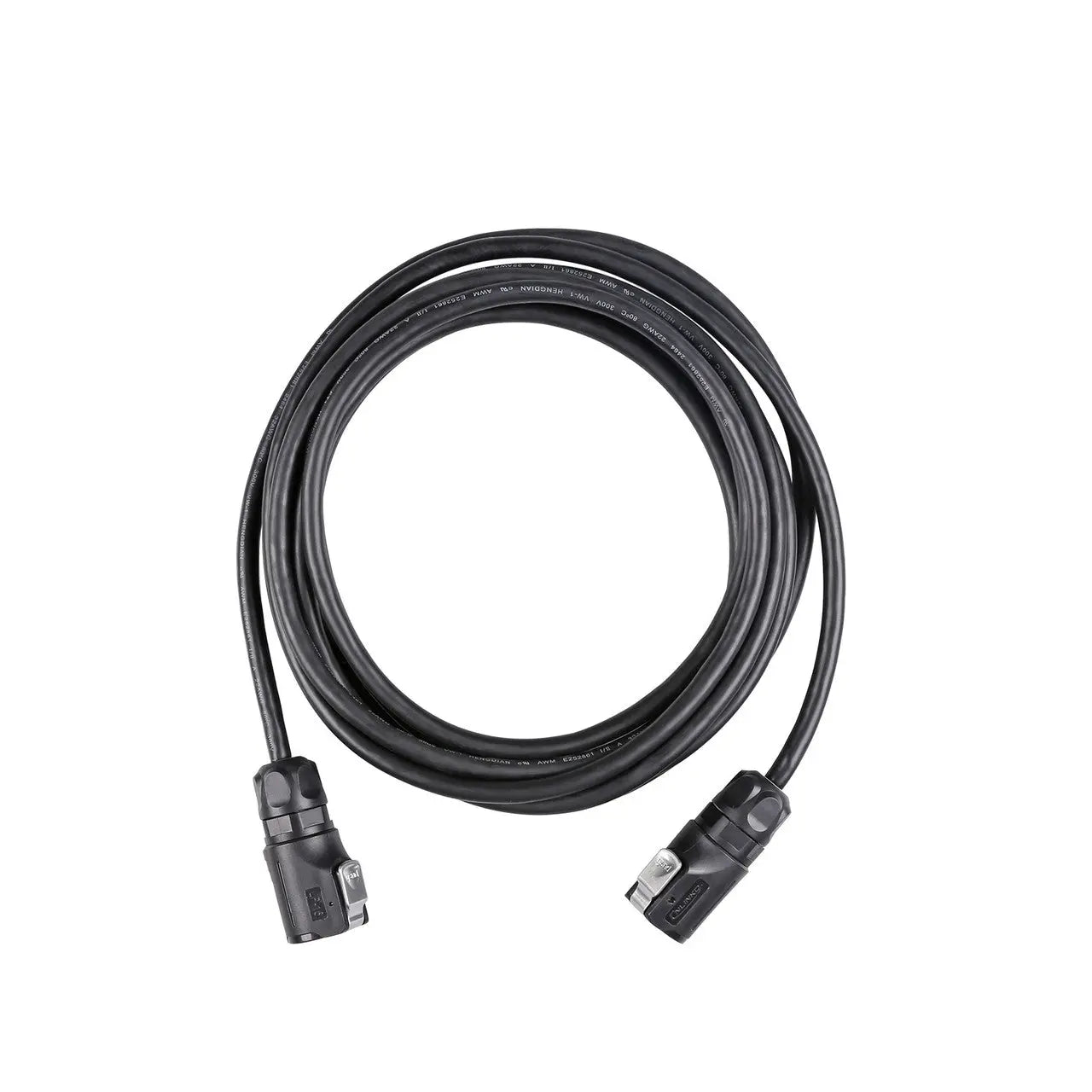 Renogy 10-foot LP16 7-pin male-to-male communication cable coiled on white