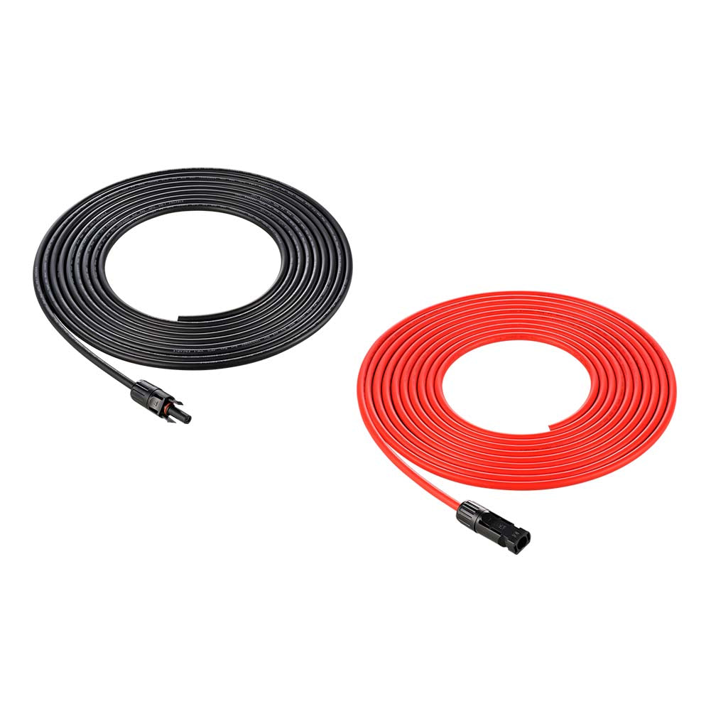 RICH SOLAR 20-foot 10AWG red and black solar extension cables with connectors