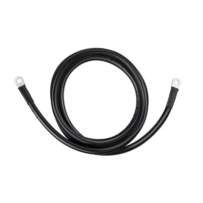 Black Renogy 5-foot 2/0AWG battery cable with ring lugs, coiled