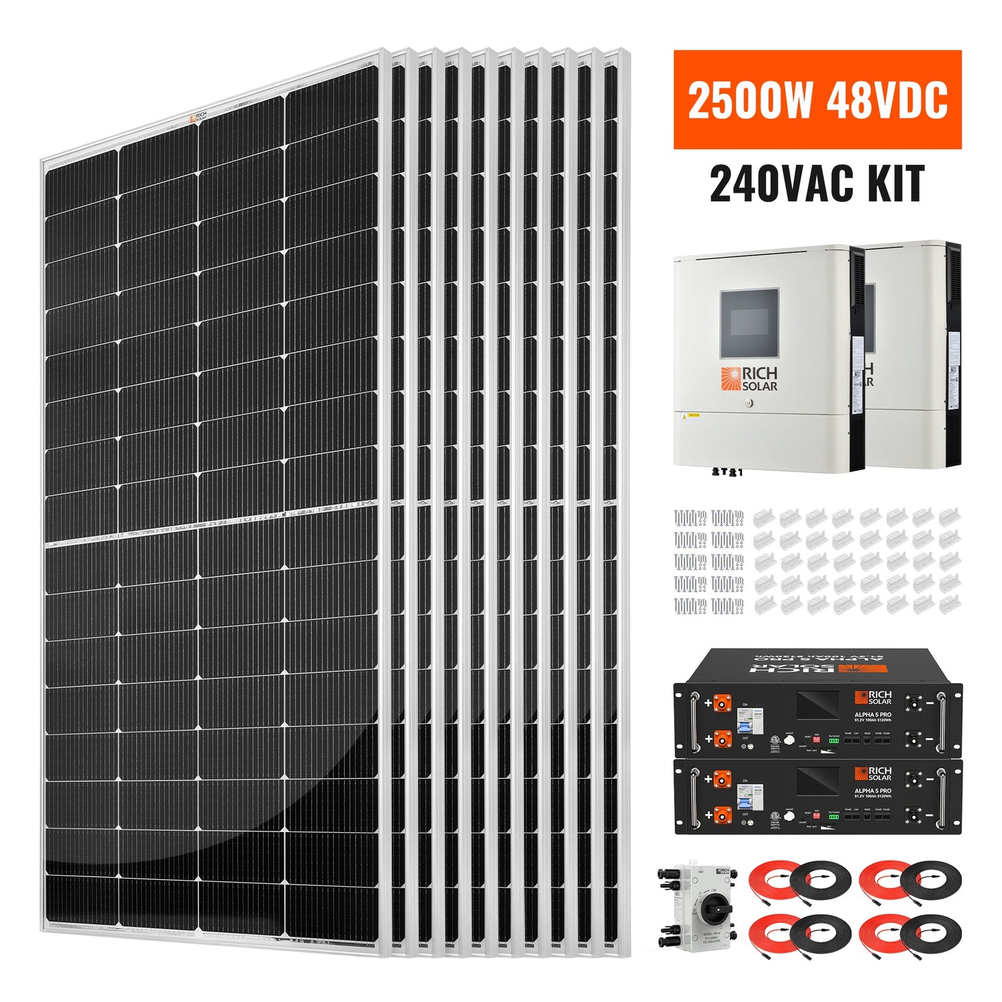RICH SOLAR 2500W 48VDC-240VAC Solar Kit product image 2