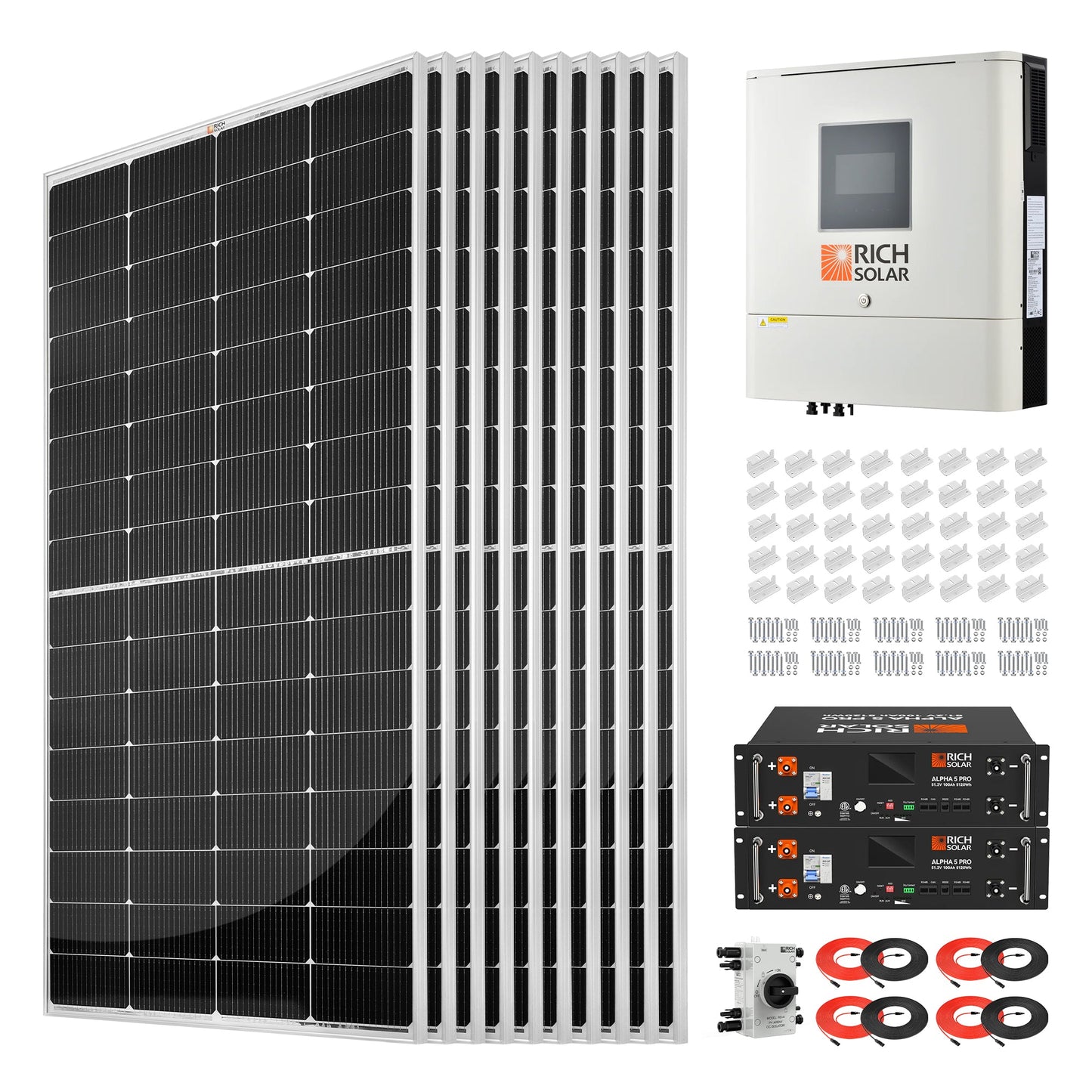 RICH SOLAR 2500W 48VDC-120VAC Solar Kit product image 1