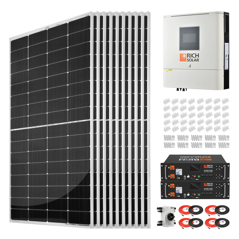 RICH SOLAR 2500W 48VDC-120VAC Solar Kit
