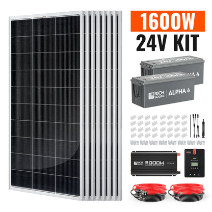 RICH SOLAR 1600W 24V Complete Solar Kit product image 2