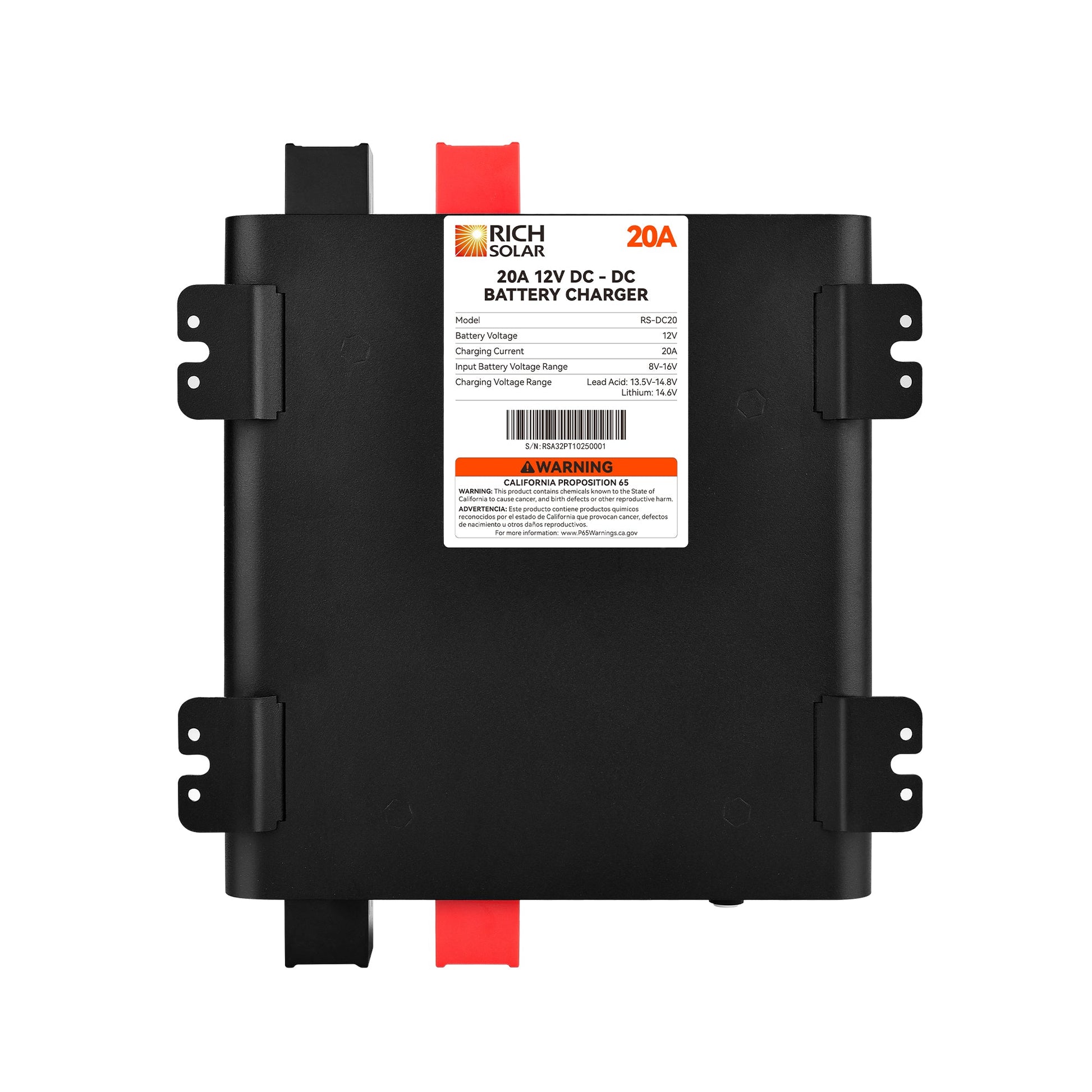 RICH SOLAR 12V 20A DC-DC Battery Charger for RV, Van, Boat, Off-Grid Lithium & Lead-Acid Batteries product image 7