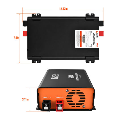 RICH SOLAR 12V 60A DC-DC Battery Charger for RVs, Vans, Boats & Off-Grid Systems Lithium & Lead-Acid product image 2