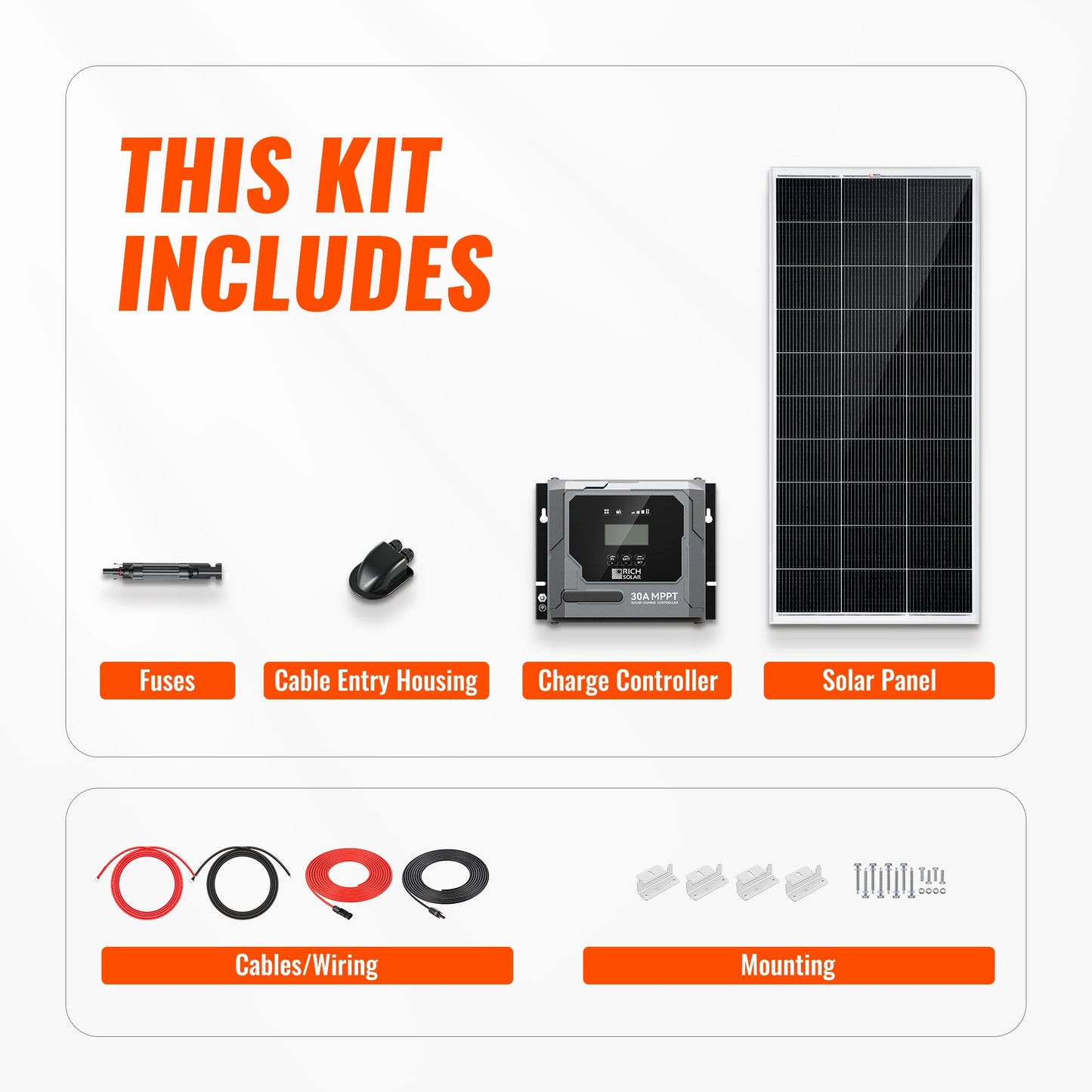 RICH SOLAR Basic 200W Solar Kit Solar Panel & Charge Controller Kit for RVs, Vans & Off-Grid Applications product image 2