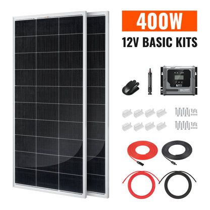 RICH SOLAR Basic 400W Solar Kit Solar Panel & Charge Controller Kit for RVs, Vans & Off-Grid Applications product image 1